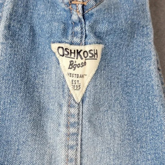 Vintage OshKosh B'gosh Vestbak Bib Overalls Blue Denim Snap Buttons Size 18M - Picture 7 of 10